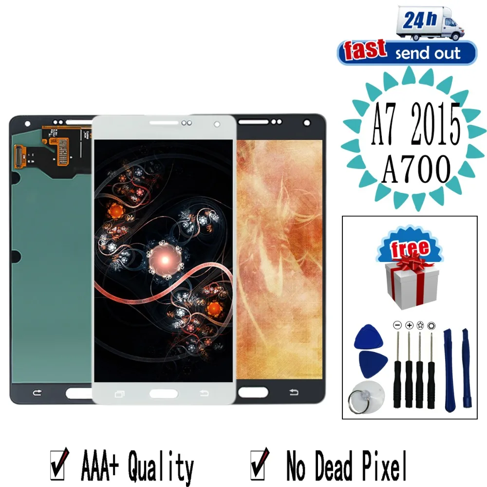 AMOLED ЖК-дисплей для SAMSUNG GALAXY A7 2015 A700 A700F A700H A700FD сенсорный экран протестированный
