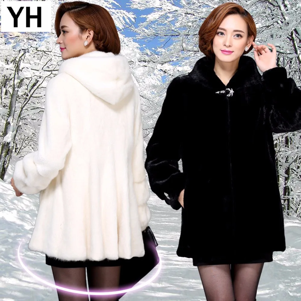 Новая модная зимняя длинная стильная женская шуба из натурального меха норки с