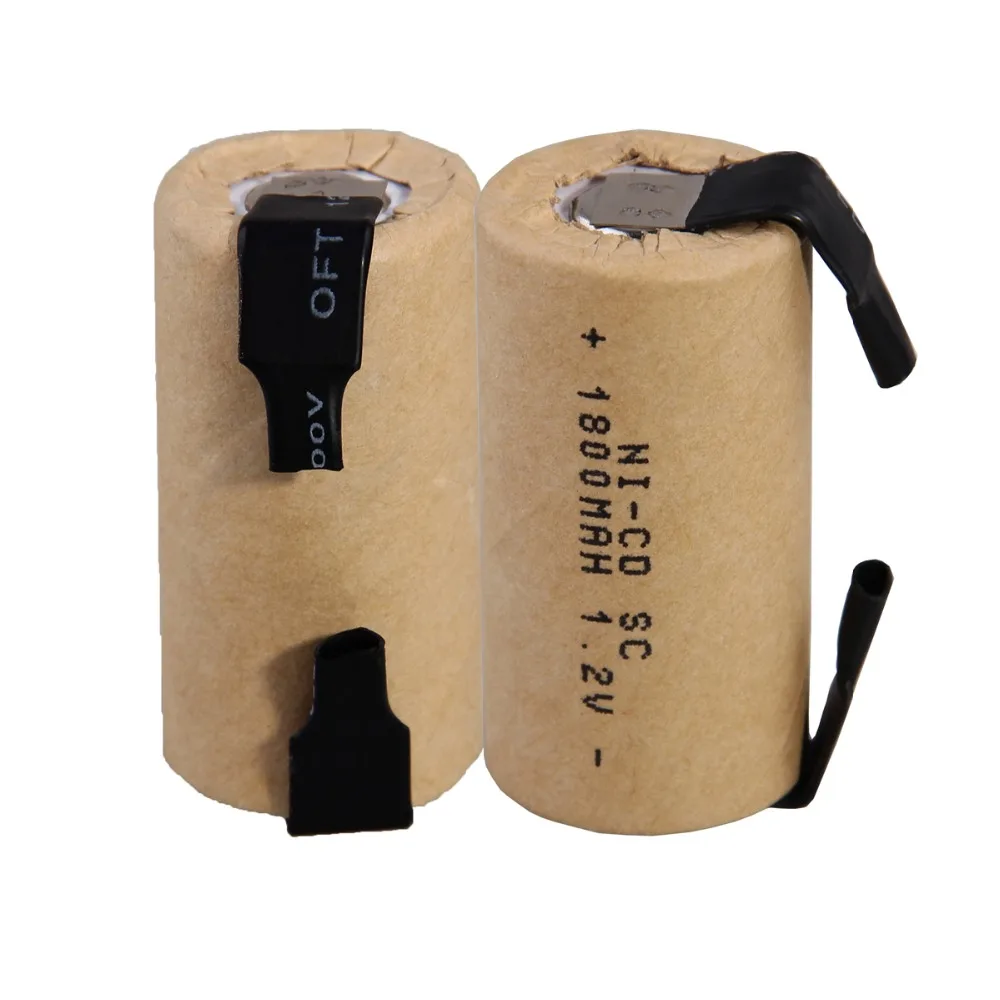 2 шт. SC 1800mah 1 v аккумулятор NICD аккумуляторные батареи для электрической отвертки