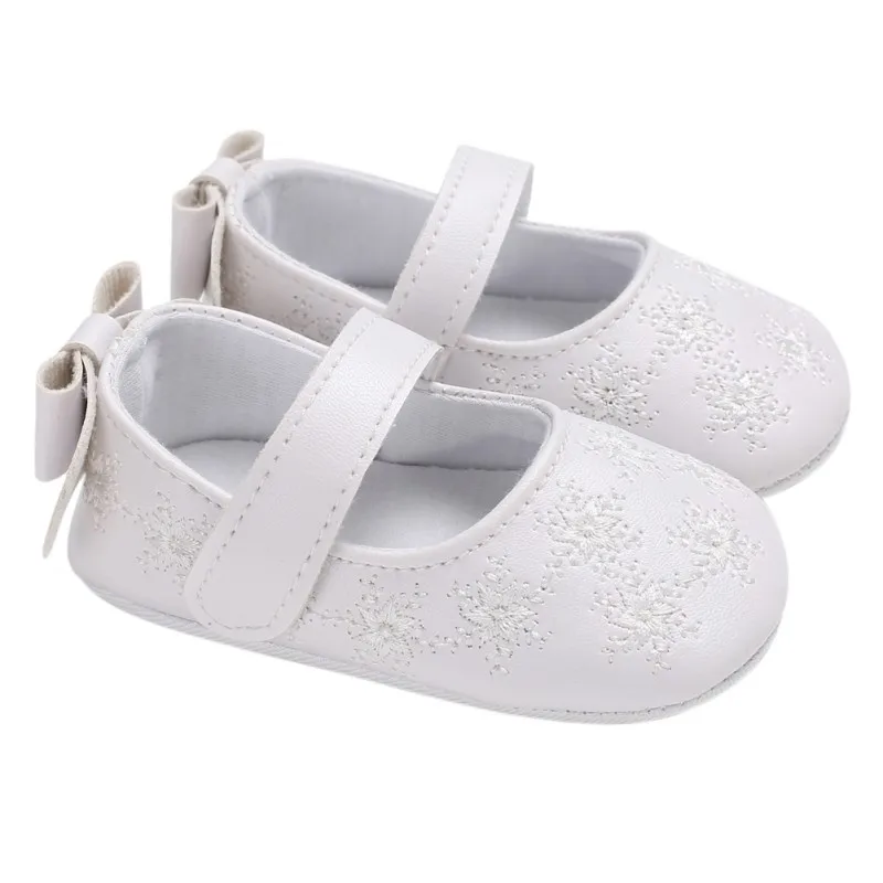 Autumn Baby Shoes PU Bow Embroidery Flowers Girl First Walkers Fashion Newborn Girls Prewalker |