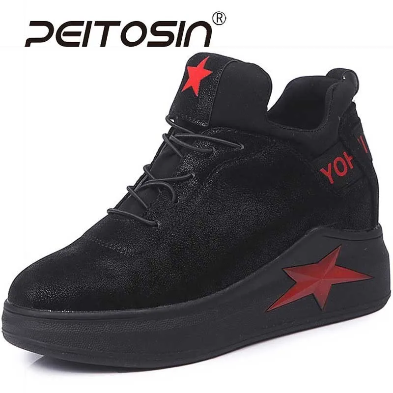 PEITOSIN 2018 Для женщин кроссовки обувь женщина высокая платформа танкетке осень зима