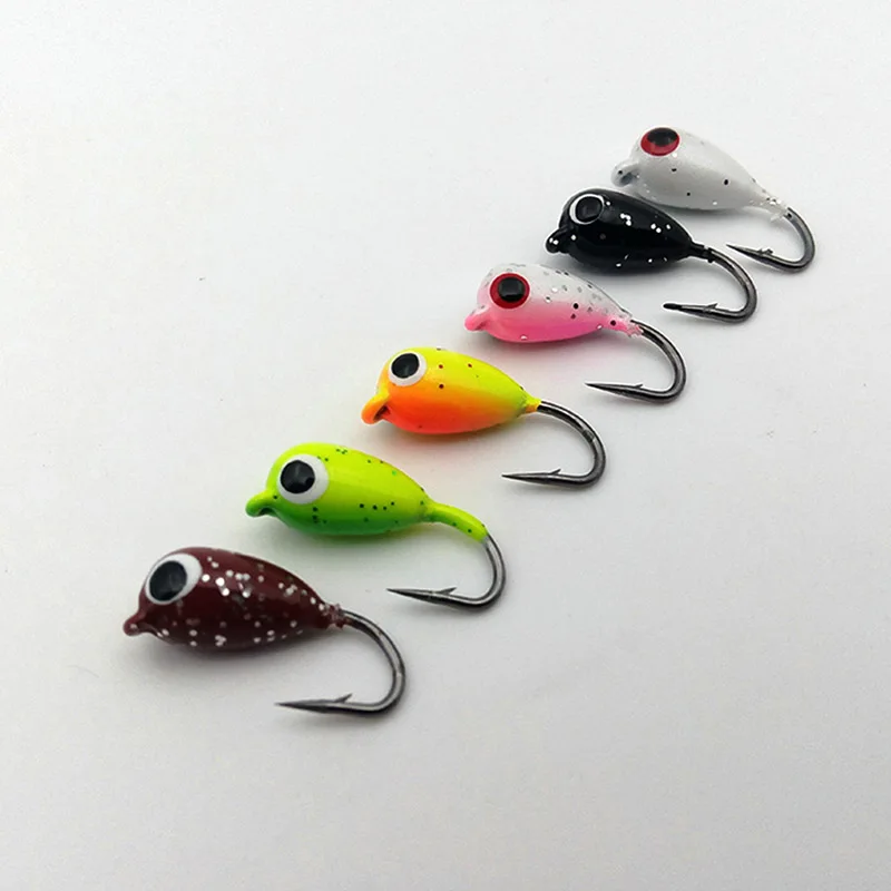 A1 6Pcs/Set Winter Fishing Lure 1.8cm Fishing Hook Mini Metal Lead Head Bait Tools Fishing Accessories New - Цвет: A1