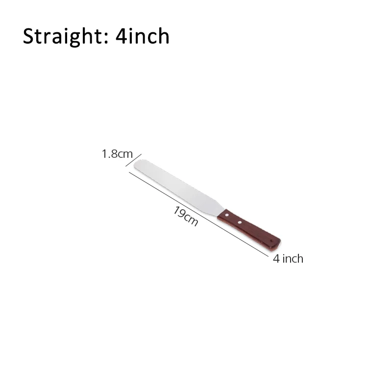 Straight 4 inch Anpro нержавеющая сталь Торт Глазурь шпатель масло крем глазурь нож с деревянной ручкой профессиональные Кондитерские украшения инструменты - Цвет: Straight 4 inch