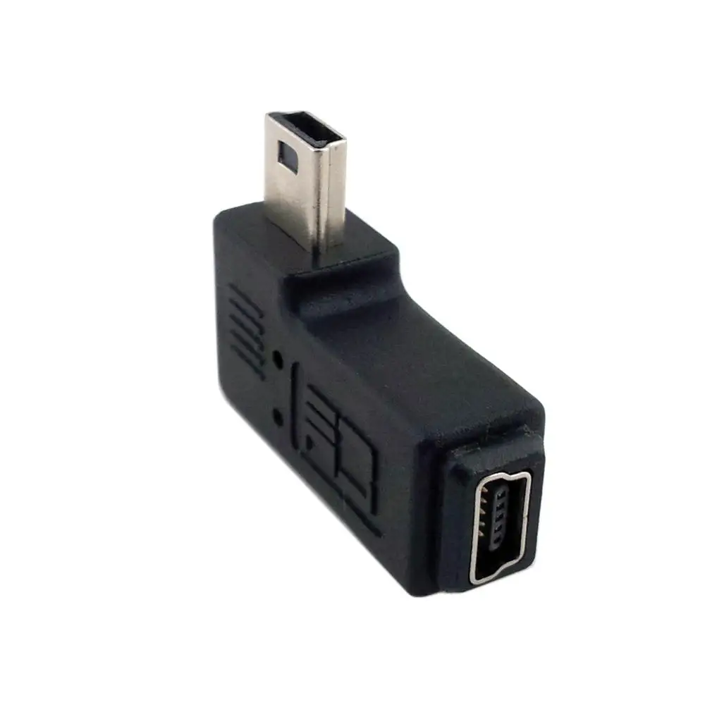 Мини USB локоть папа к женскому 90 градусов адаптер левый и правый угол мини 5pin