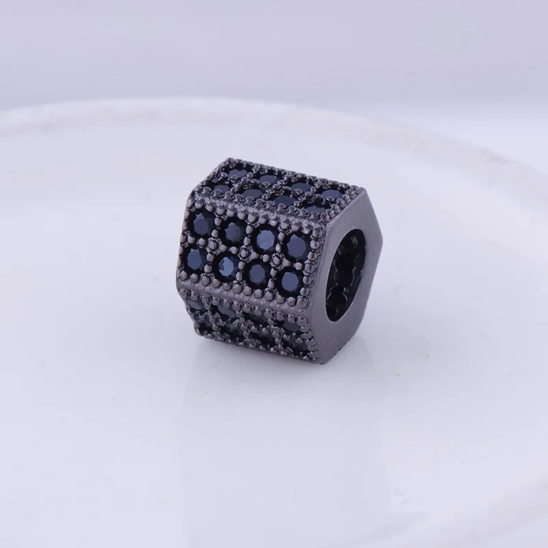 5 шт. черный микро проложить циркониевые хрустальные бусины бисерные винтажные