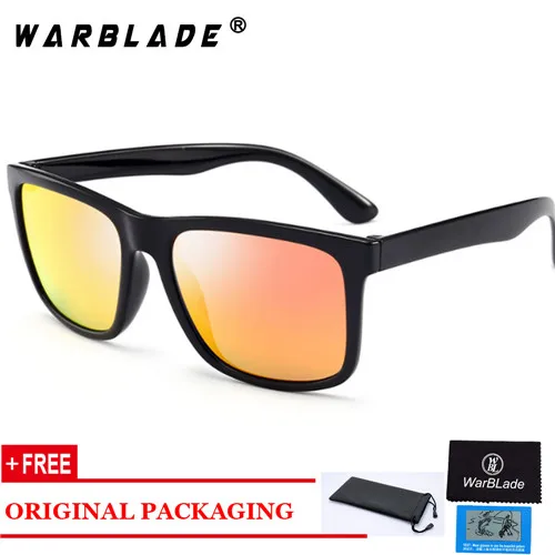 black red WarBLade, оригинальные солнцезащитные очки для женщин и мужчин, фирменный дизайн TR90, оправа, солнцезащитные очки для мужчин, модные классические квадратные очки UV400 - Цвет линз: black red