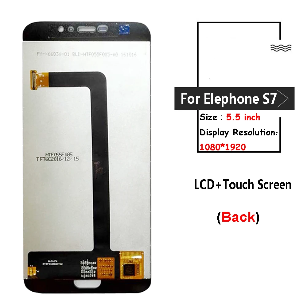Сменный сенсорный ЖК дисплей для Elephone S7 черный/синий/золотой|Экраны мобильных