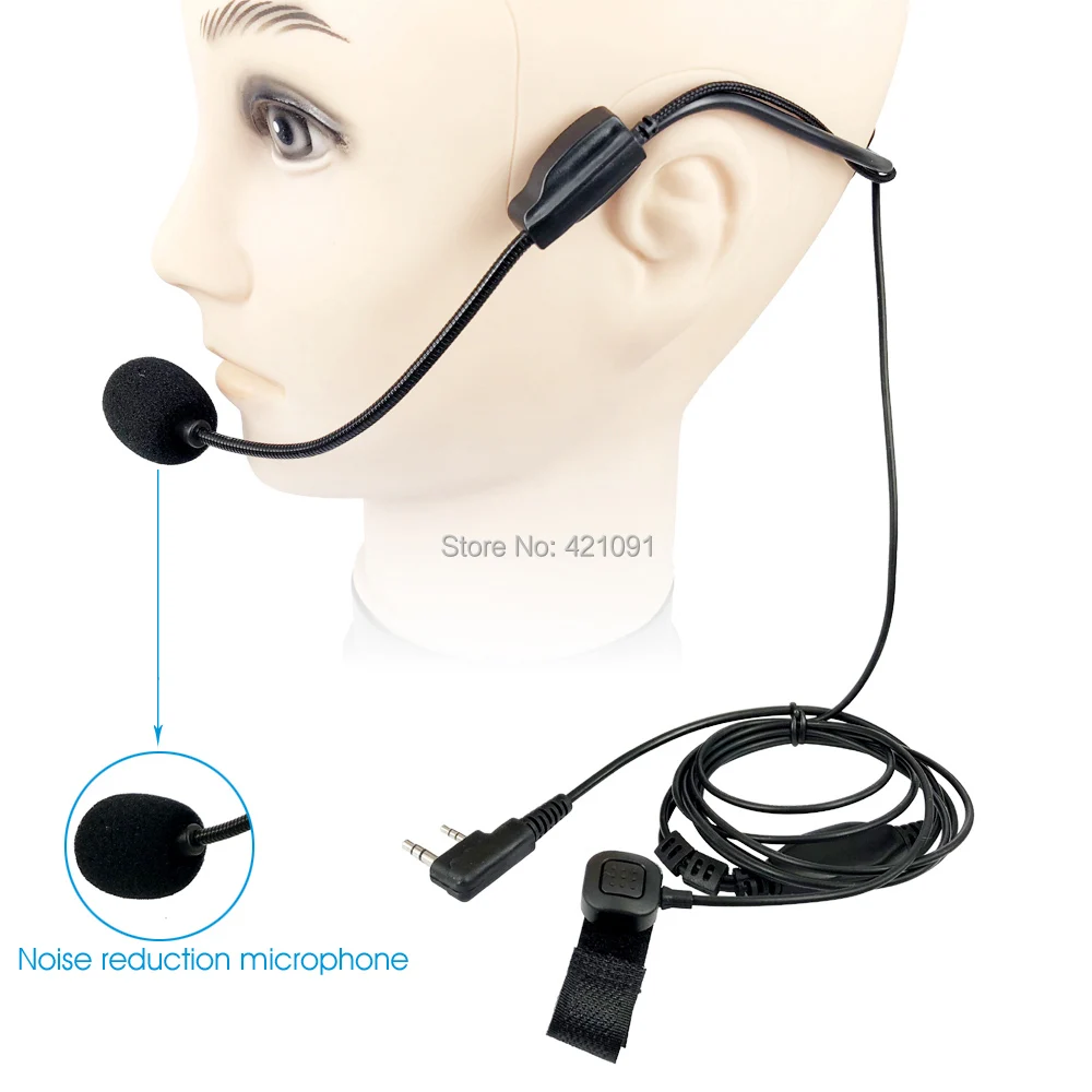 Одностороннее сзади шейным Динамик гарнитура микрофон для Kenwood BAOFENG Walkie Talkie Радио