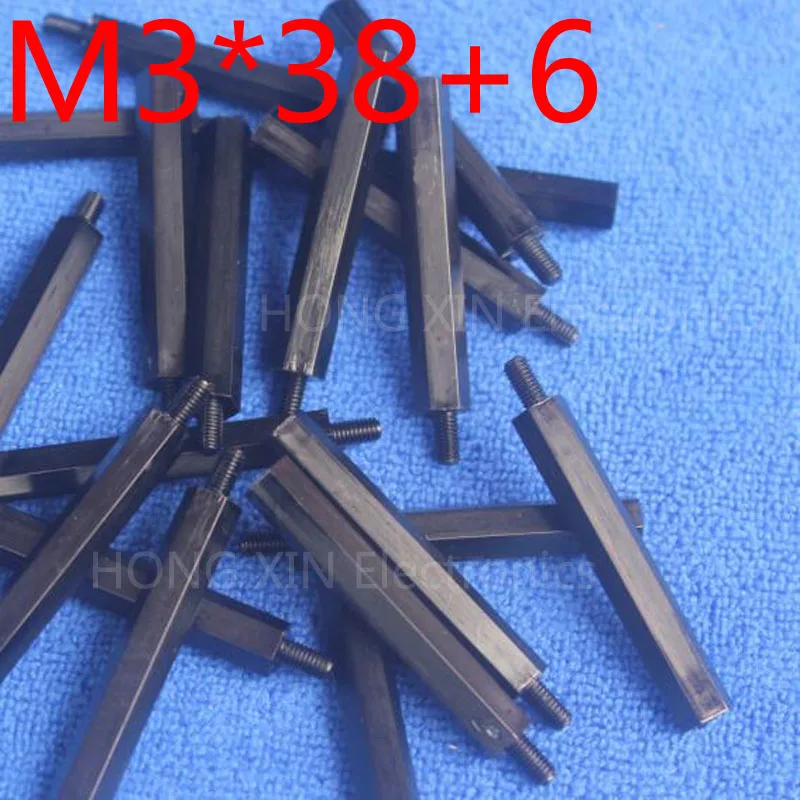 M3 * 38 + 6 1 шт. черная нейлоновая прокладка стандартная штекер-гнездо мм Комплект