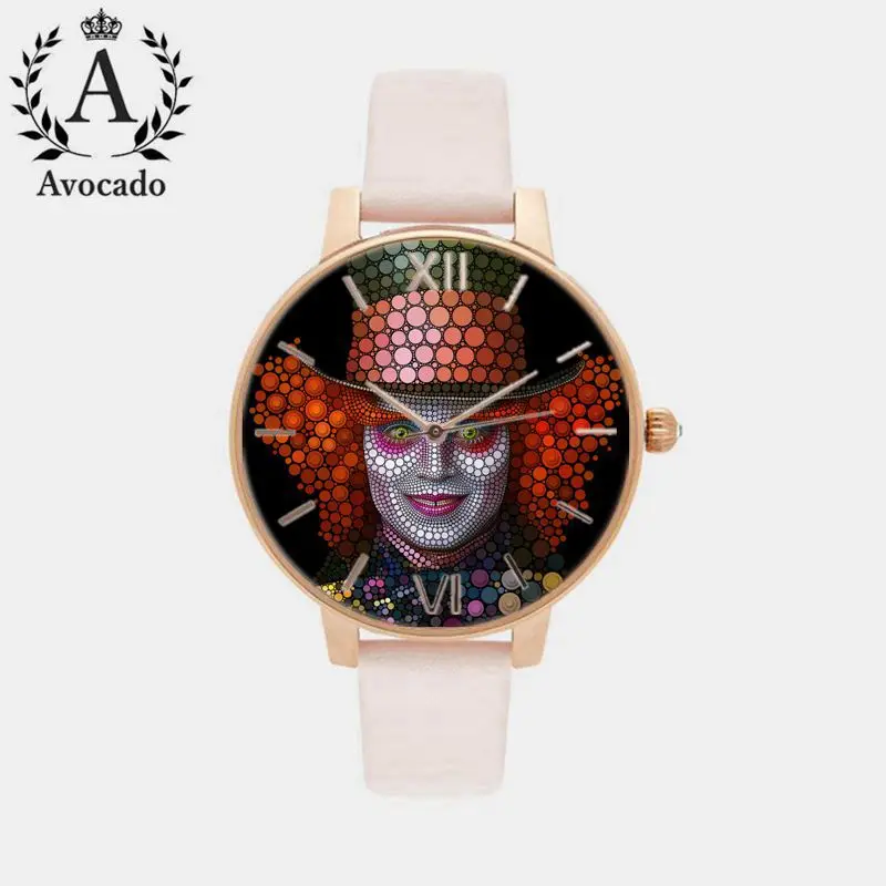 Авокадо Мэрилин Монро наручные Mad Hatter Элвиса часы Пресли для женщин модные кварцевые часы Relogio Feminino - Цвет: 5