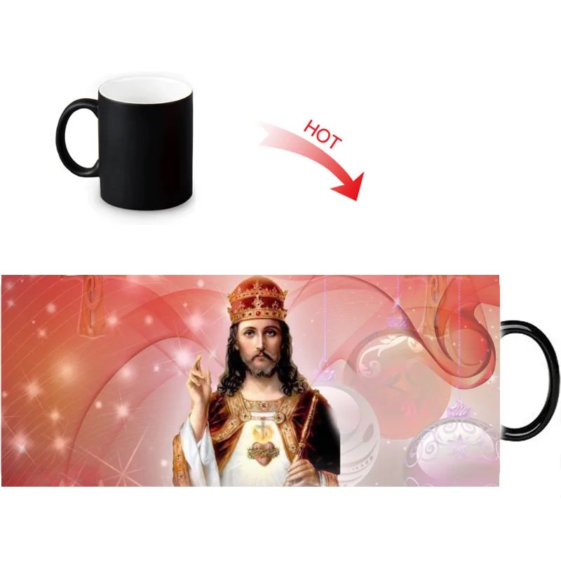 Термочувствительная кружка Jesus cold hot changing Цветная Керамическая чайная чашка