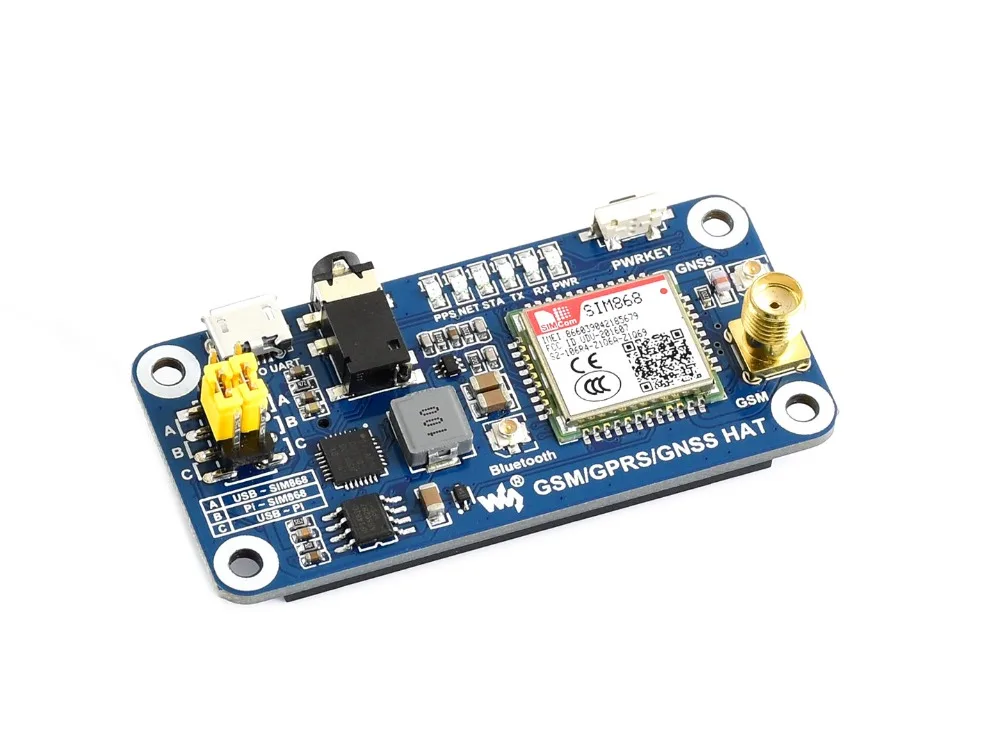 Шляпа Waveshare GSM/GPRS/GNSS/Bluetooth 3 0 для 2B/3B/3B +/Zero W поддержка SMS телефона электронной почты