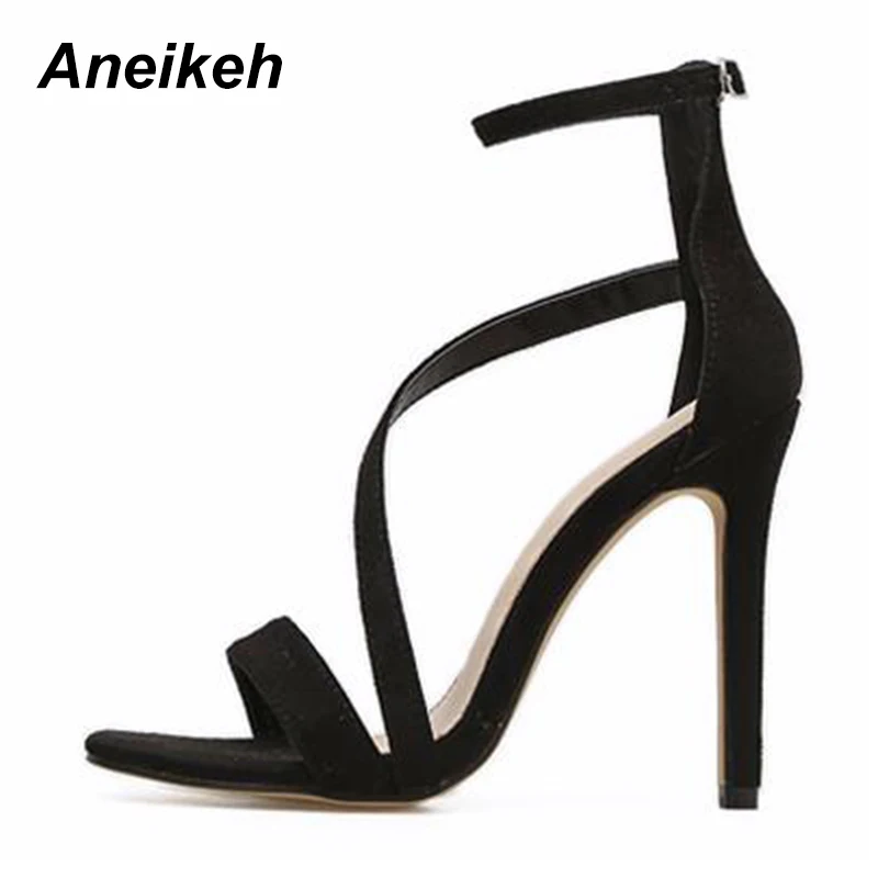 Женские босоножки Aneikeh из искусственной замши на тонком высоком каблуке с