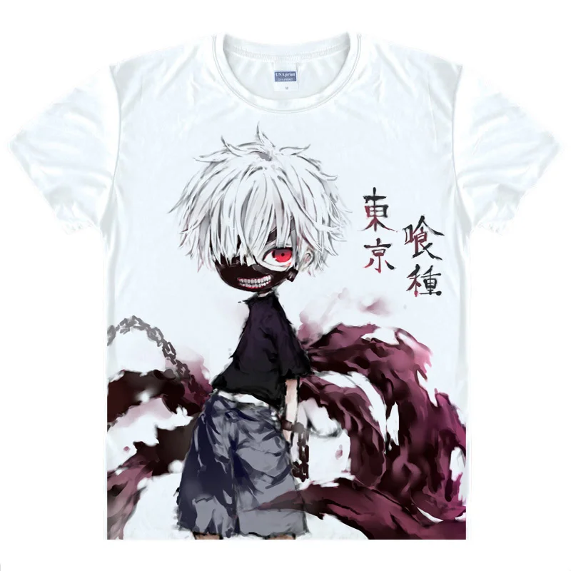 Токийский Гуль Кен канеки футболки японское аниме футболка 3d принт Косплей
