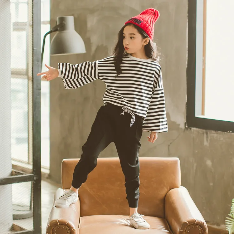 Комплект одежды для маленьких девочек От 4 до 11 лет 2018 г. Модная одежда подростков