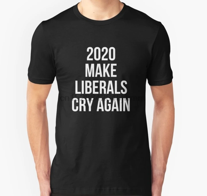Мужская футболка с коротким рукавом 2020 надписью Make Liberals Cry облегающая женские