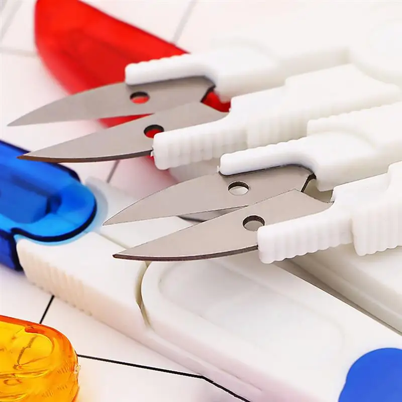 1 шт. Цвет Прозрачная крышка П образный ножницы ручной вышивкой небольшой пряжи