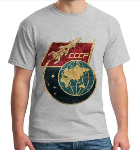 Новинка, винтажная русская футболка, CCCP, Yuri Gagarin, мужская группа, команда советских Ретро тройников, Sputnik, программа исследования космоса, футболка - Цвет: gray tshirt