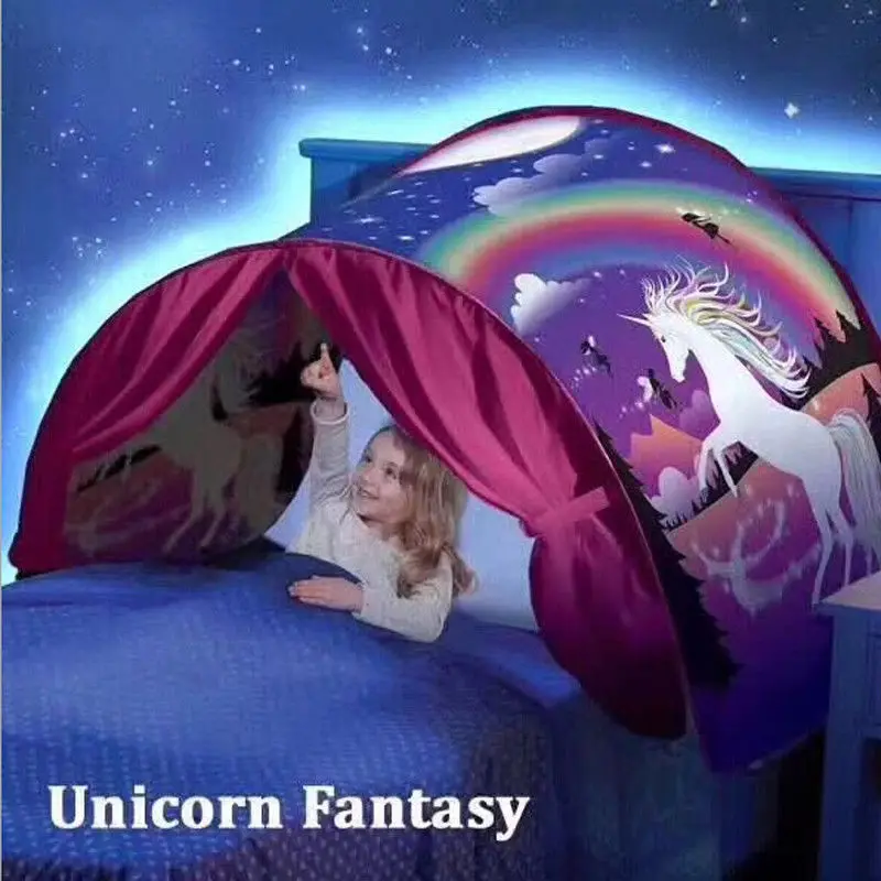 2017 новейшая мода палатки для сна милый Единорог фантазия складная палатка
