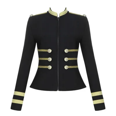 Женский облегающий Блейзер на молнии вечерние воротником стойкой|Женские