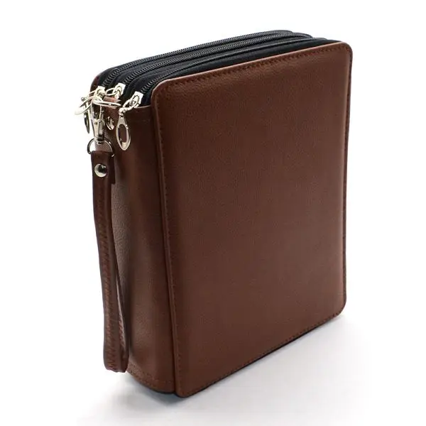 Brown 120 отверстия чехол для карандашей Estuche Escolar школьные принадлежности чехол для карандашей Etui Pensil Astuccio коробка для карандашей Trousse Scolaire кожа - Цвет: Brown