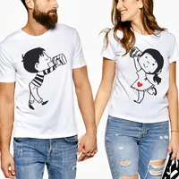 new arrival summer short sleeve couple t shirt casual lovers tees tops cute cartoon print cotton female clothing lover clothes