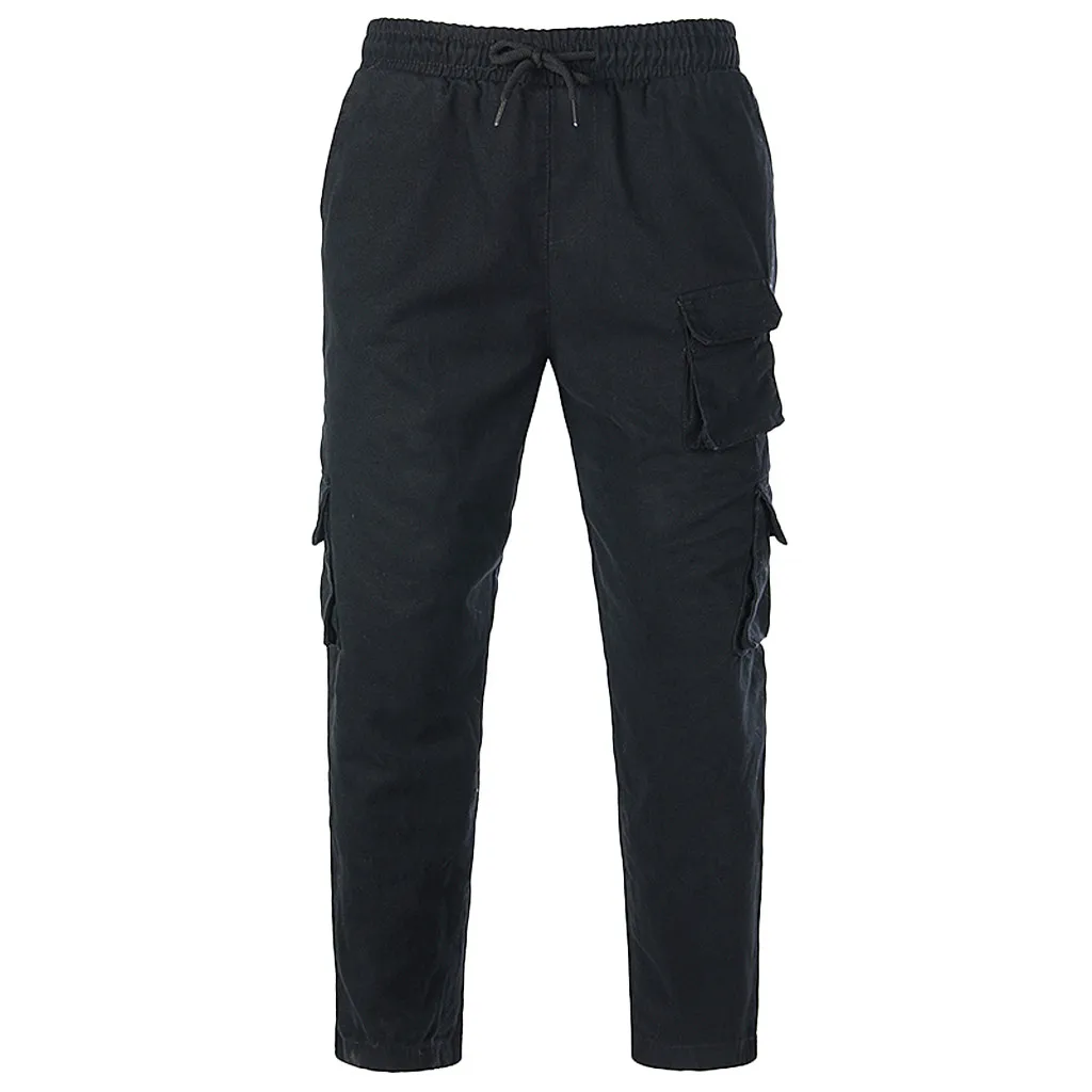 Мужские брюки карго свободные для бега спортивные штаны с несколькими карманами