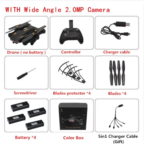 2MP W-A 4B Color Box VISUO XS809S складной селфи Дрон с камерой FPV Дроны с камерой HD XS809HW Модернизированный Дрон RC Квадрокоптер Вертолет VS E58 - Цвет: 2MP W-A 4B Color Box
