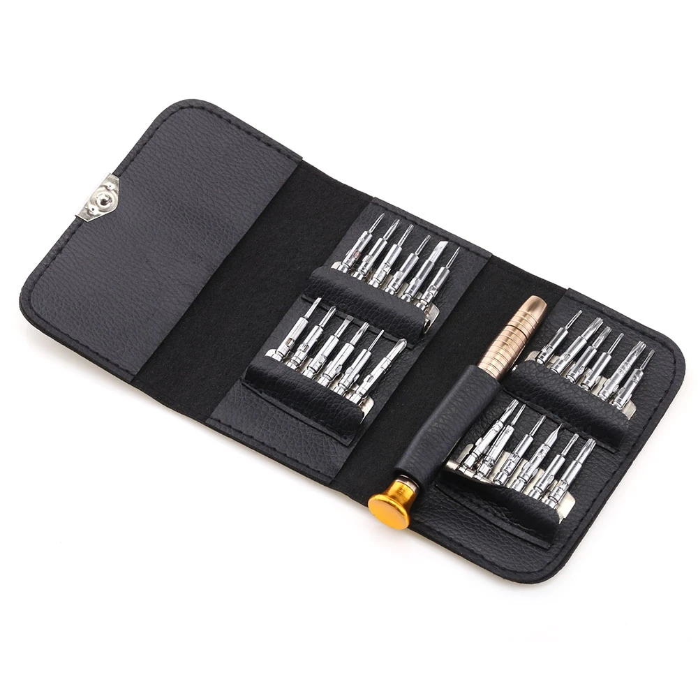 

25 in 1 Mini leather bag styles screwdriver Set For phone notebook spectacles repair disassemble multitool set