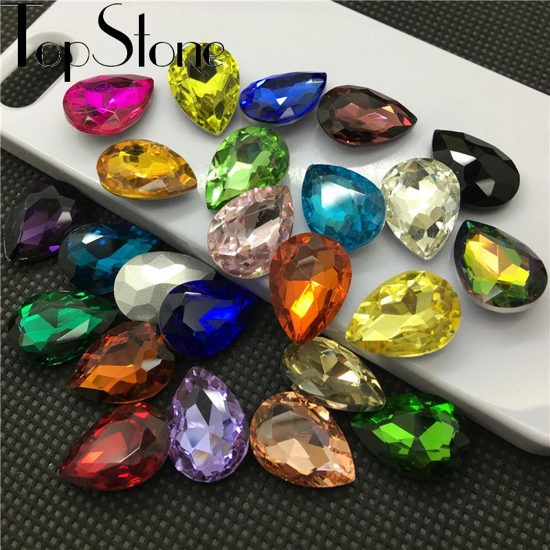 TopStone все размеры цвета искусственный камень заостренный сзади стразы капли для