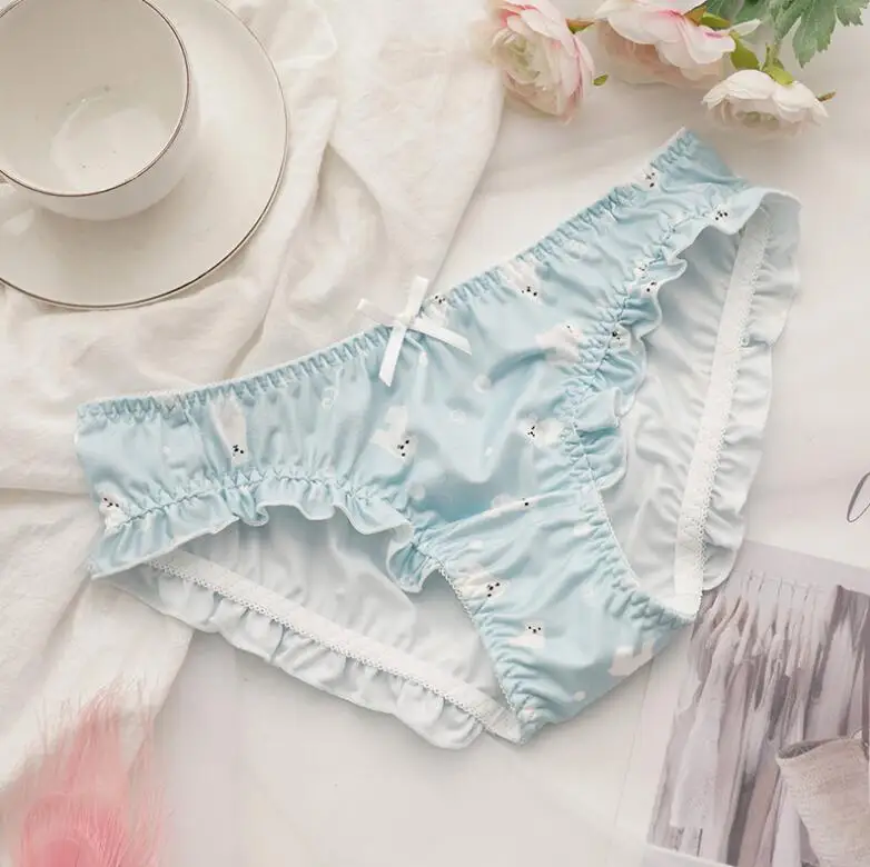 Новое поступление, реальные фотографии, Размеры M, L, XL, милое нижнее белье с оборками в стиле Лолиты, Банни, медведя, собаки, трусы, нижнее белье WP575