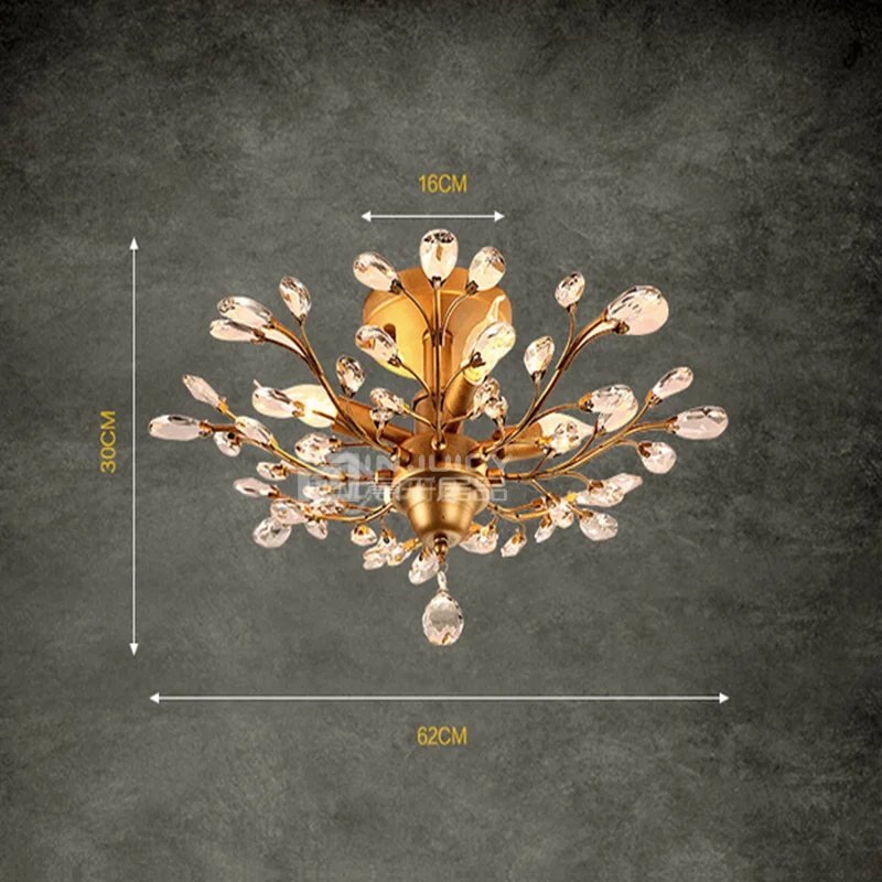 Винтажная Ретро промышленная E14 светодиодная железная хрустальная лампа