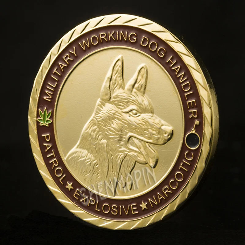 Military Working Dog Commemorative Coin Dedicated to Loyalty Honor Medal Coins Collectibles Guardians of the Night | Дом и сад