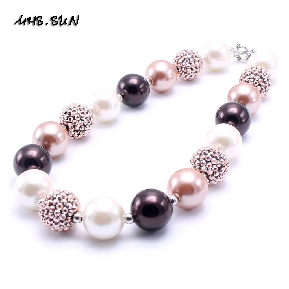MHS.SUN Baby Girls Cute Beads Necklace Kids Chunky Bubblegum Fashion Children Toddler Jewelry Handmade Gifts | Украшения и