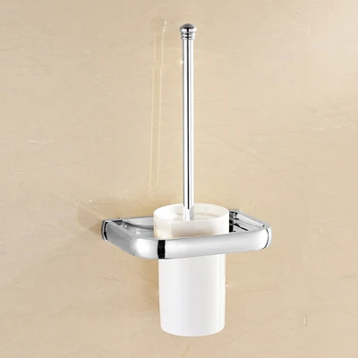 toilet brush only Серия FZ хромированные полированные толстые аксессуары для ванной комнаты, набор аксессуаров для ванной, Полка для полотенец, держатель для бумаги, тканевый крючок 414C - Цвет: toilet brush only