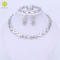 women jewelry sets wedding fashion silver color african beads vintage party statement necklace earrings accessories