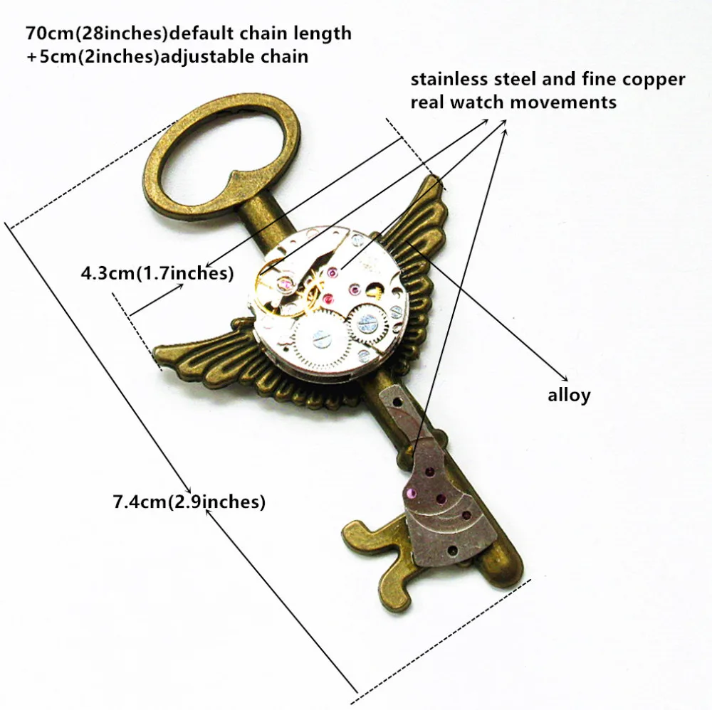 Часы в стиле стимпанк панк рок хип хоп брелок ожерелье подвеска цепь чокер ручная