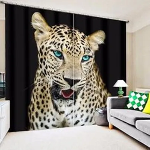 

3D Leopard Window Curtain For Bedding Room