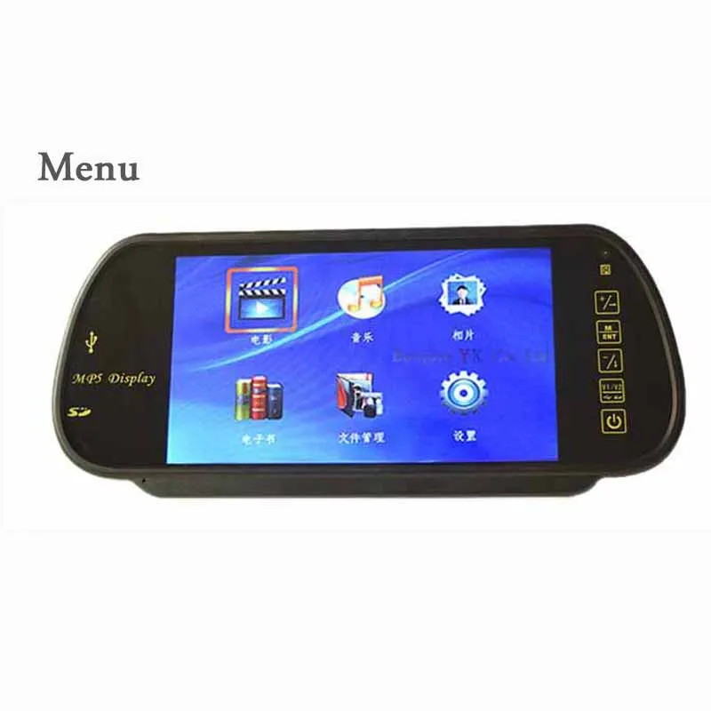 7 дюймовый ЖК TFT Автомобильный зеркальный монитор 1024*800 Bluetooth MP5 плеер с USB SD слотом