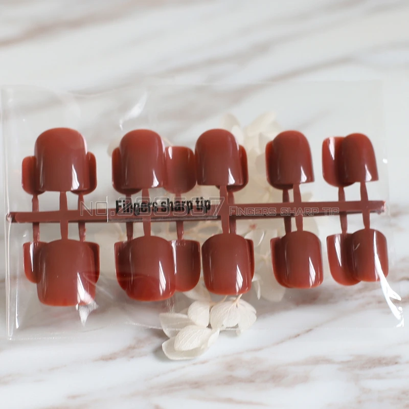 Новинка 2017 24 шт. накладные ногти винные шоколадные коричневые конфетные короткие