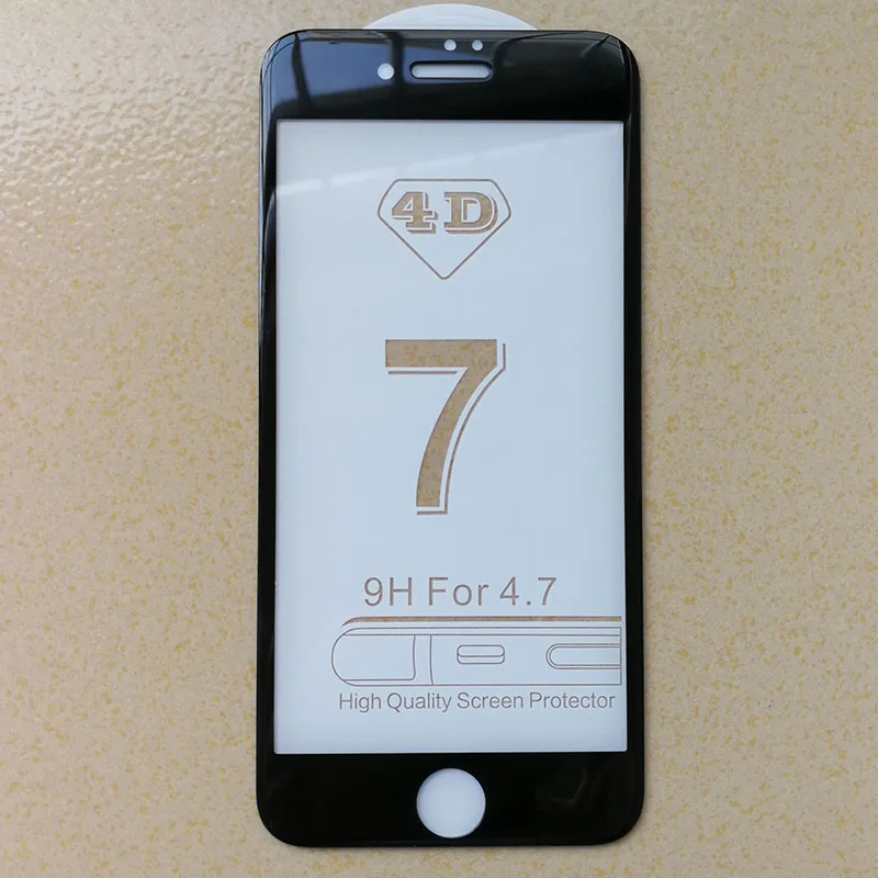 Для Iphone 6 7 6s Plus 8 настоящий 4D изогнутый край Полное покрытие мобильного телефона
