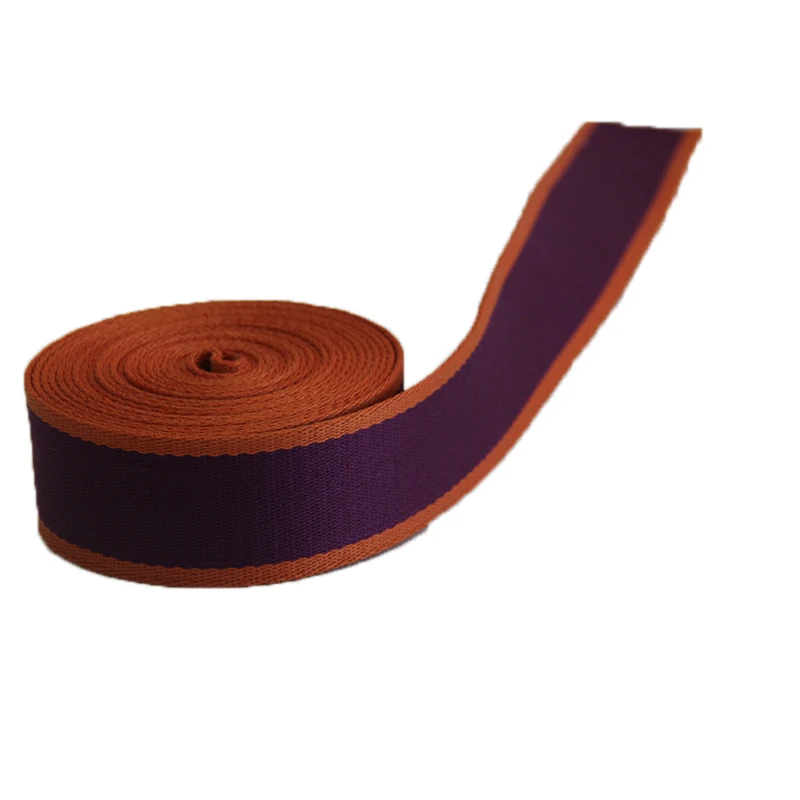 High Quality Polyester 2 Inch Wide 2MM Thickness For Brand Bag Strap Webbing Purple/Orange Color Sale |