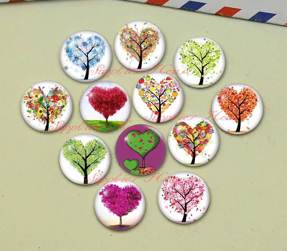 

Handmade Round Tree of hope photo glass Cabochons, Jewelry Finding Cameo Pendant Settings, (F051-597)