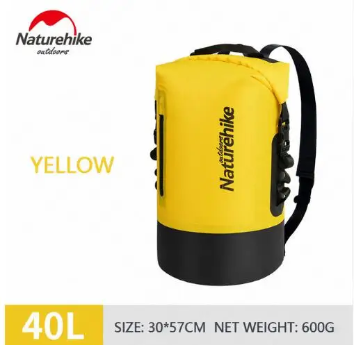 40L Yellow Naturehike 20L 30L 40L 420D TPU водонепроницаемые речные треккинговые сумки, сухая сумка для влажного разделения, водонепроницаемая сумка для хранения - Цвет: 40L Yellow