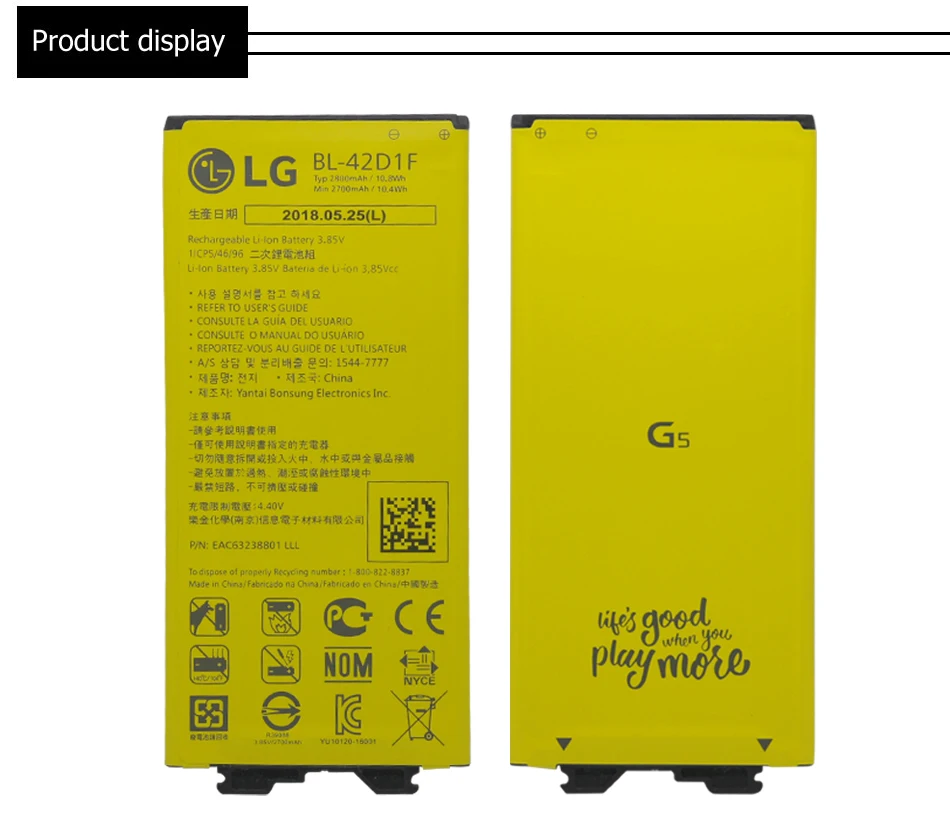 LG телефона Батарея BL-42D1F Замена для LG G5 VS987 US992 H820 H830 H840 H850 H860 H868 LS992 F700 2700mAh батареи