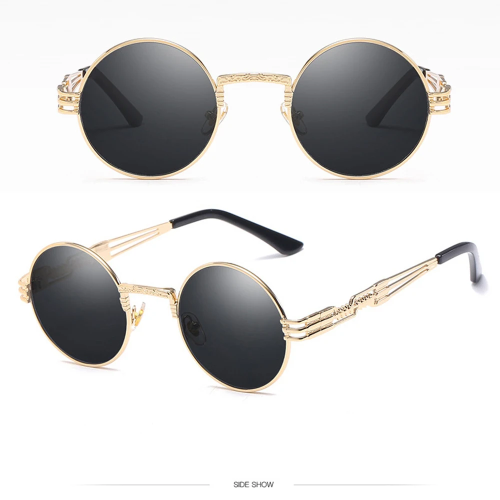 Круглые Солнцезащитные очки в оправе красного синего коричневого черного цвета