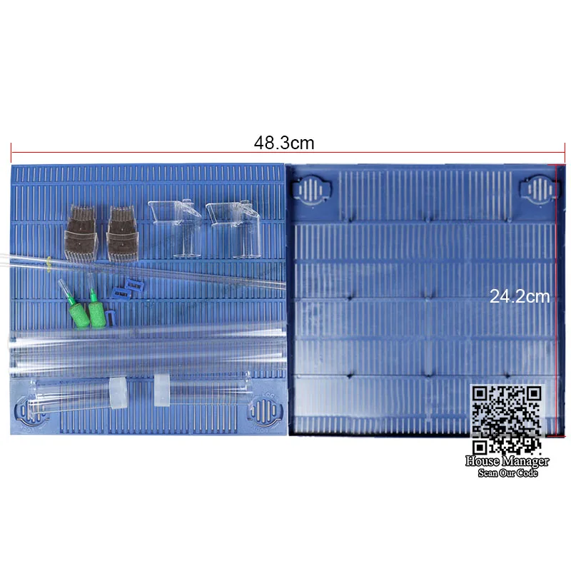 Blue Board 48x24cm Фильтрующая пластина для нижней кровати аквариума в сборе/Складная Простая установка, аксессуары для аквариума изолируют разделитель подгравийный фильтр - Цвет: Blue Board 48x24cm