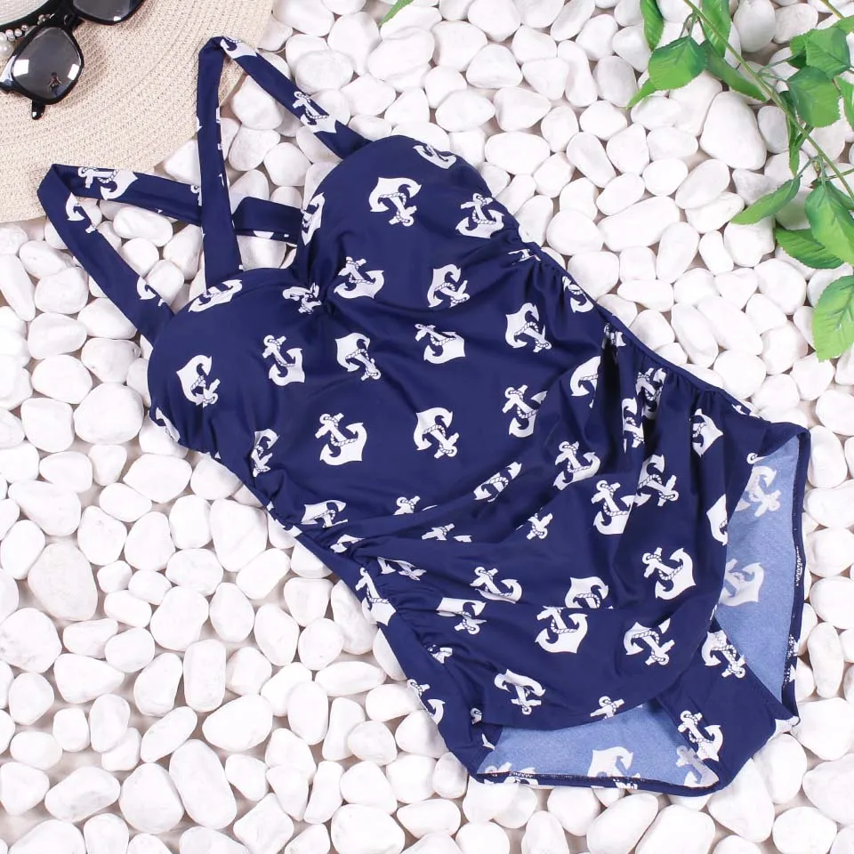 TQSKK Холтер Топ цельный купальник женский с принтом 2019 новый для женщин Ретро