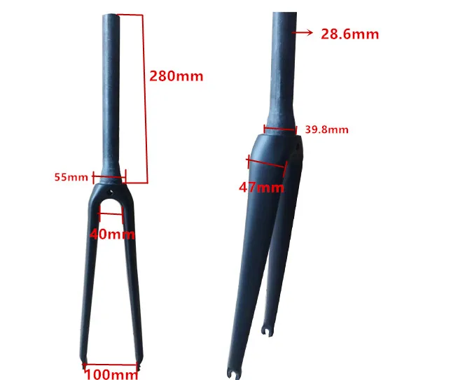 EARRELL Для велосипеда с углеродной дорожной вилкой 700c полностью из углеродного волокна аксессуары V-тормоза Затянутые черные детали.