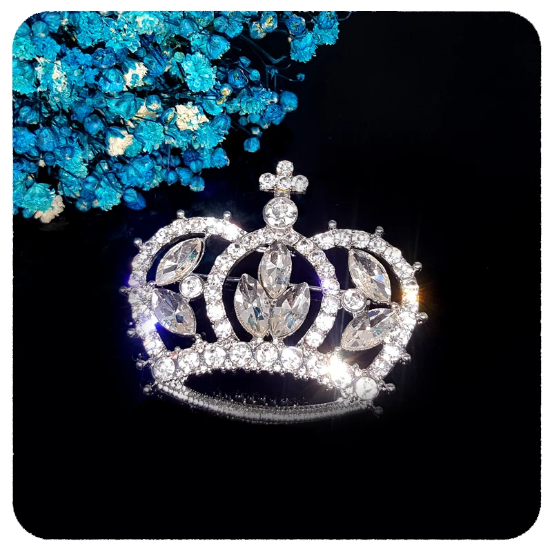 

New Arrival Luxury BlingBling Crystal Pageant Crown Brooch Jewelry